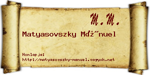 Matyasovszky Mánuel névjegykártya